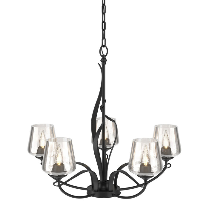 Flora 5 Arm Chandelier in Black - 103040-SKT-10-ZM0236 by Hubbardton Forge