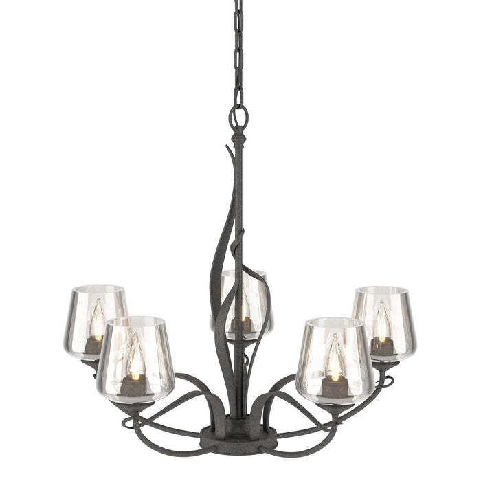 Flora 5 Arm Chandelier in Natural Iron - 103040-SKT-20-ZM0236 by Hubbardton Forge