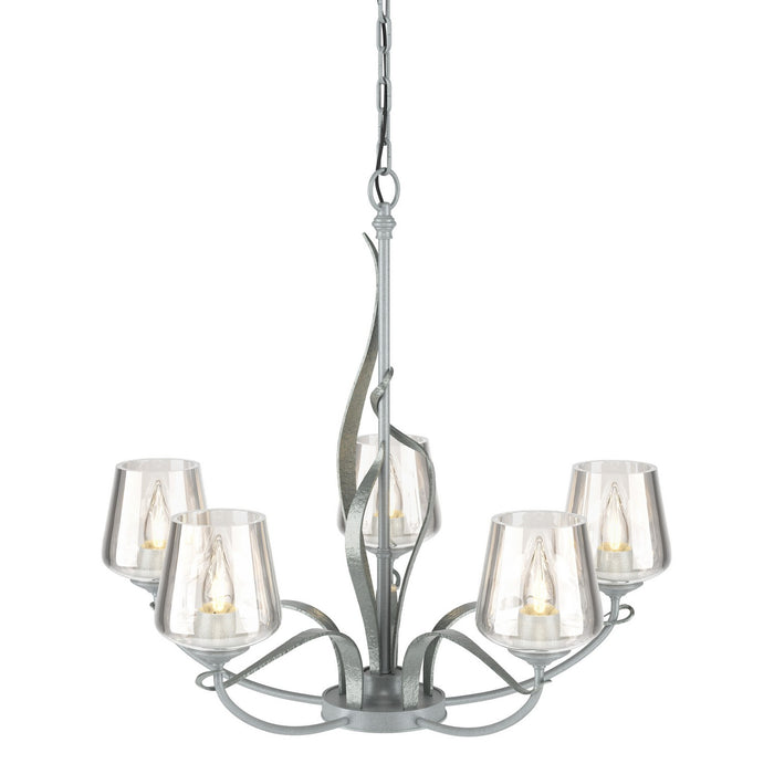 Flora 5 Arm Chandelier in Vintage Platinum - 103040-SKT-82-ZM0236 by Hubbardton Forge