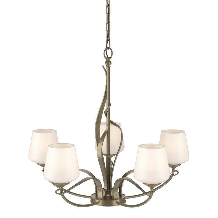 Flora 5 Arm Chandelier in Soft Gold - 103040-SKT-84-GG0236 by Hubbardton Forge