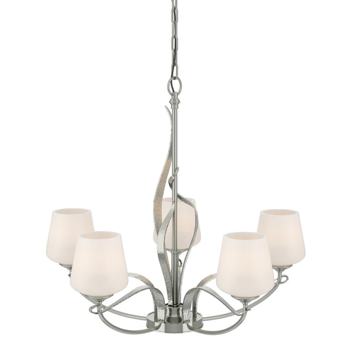 Flora 5 Arm Chandelier in Sterling - 103040-SKT-85-GG0236 by Hubbardton Forge