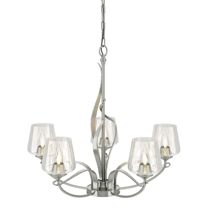 Flora 5 Arm Chandelier in Sterling - 103040-SKT-85-ZM0236 by Hubbardton Forge