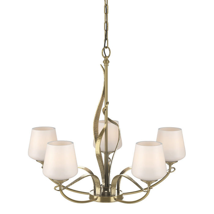 Flora 5 Arm Chandelier in Modern Brass - 103040-SKT-86-GG0236 by Hubbardton Forge