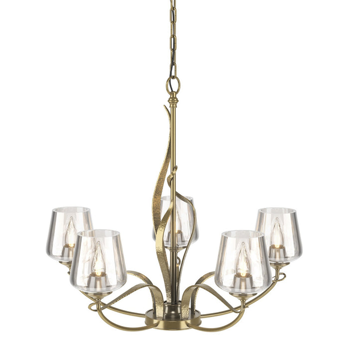 Flora 5 Arm Chandelier in Modern Brass - 103040-SKT-86-ZM0236 by Hubbardton Forge