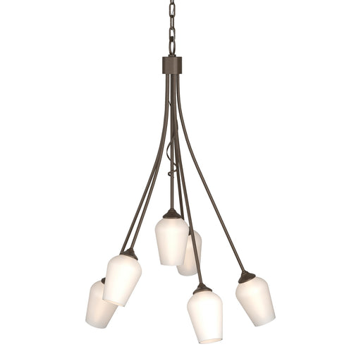 Flora 6 Arm Chandelier in Bronze - 103043-SKT-05-GG0303 by Hubbardton Forge