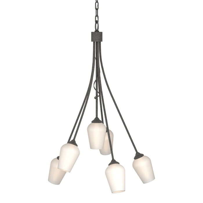 Flora 6 Arm Chandelier in Natural Iron - 103043-SKT-20-GG0303 by Hubbardton Forge