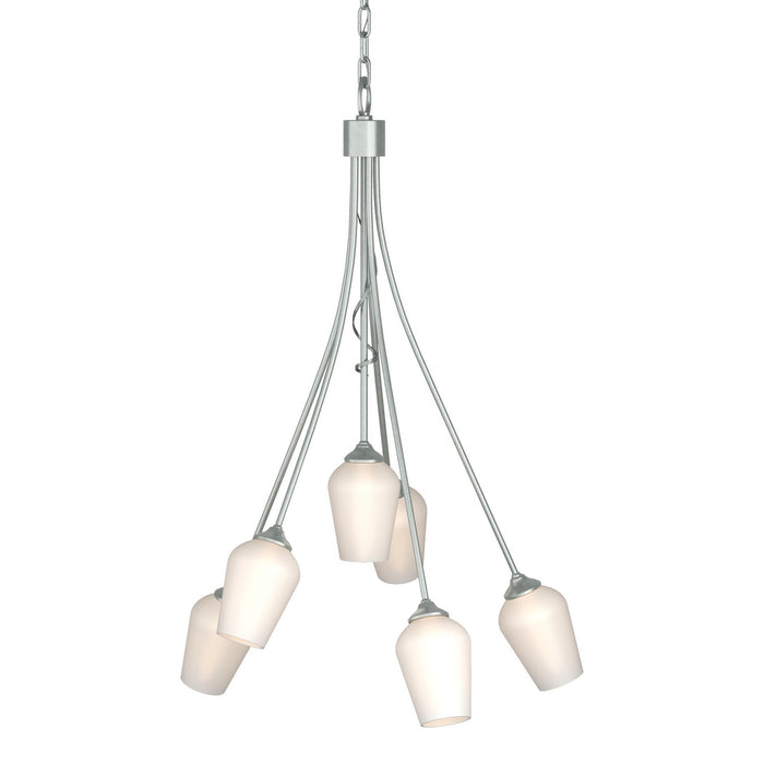 Flora 6 Arm Chandelier in Vintage Platinum - 103043-SKT-82-GG0303 by Hubbardton Forge