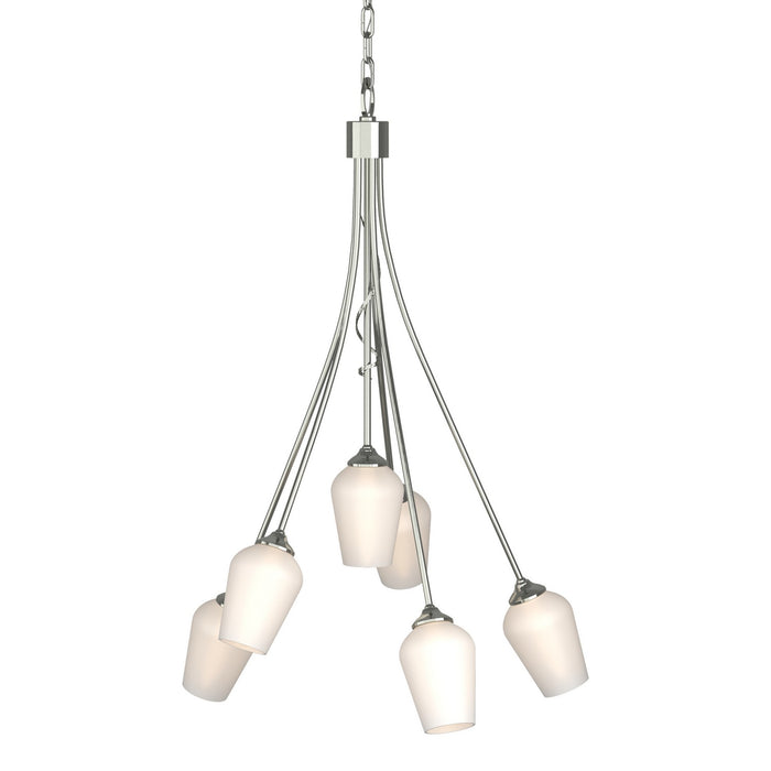 Flora 6 Arm Chandelier in Sterling - 103043-SKT-85-GG0303 by Hubbardton Forge