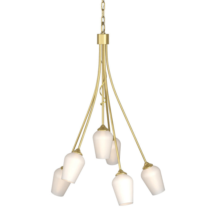 Flora 6 Arm Chandelier in Modern Brass - 103043-SKT-86-GG0303 by Hubbardton Forge