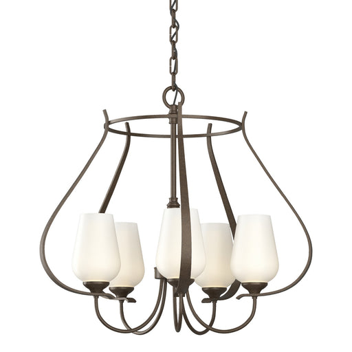 Flora 5 Arm Chandelier in Bronze - 103045-SKT-05-GG0303 by Hubbardton Forge