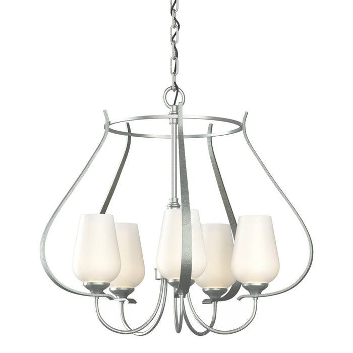 Flora 5 Arm Chandelier in Vintage Platinum - 103045-SKT-82-GG0303 by Hubbardton Forge