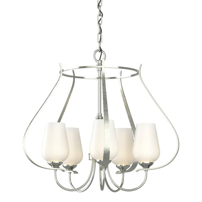 Flora 5 Arm Chandelier in Sterling - 103045-SKT-85-GG0303 by Hubbardton Forge