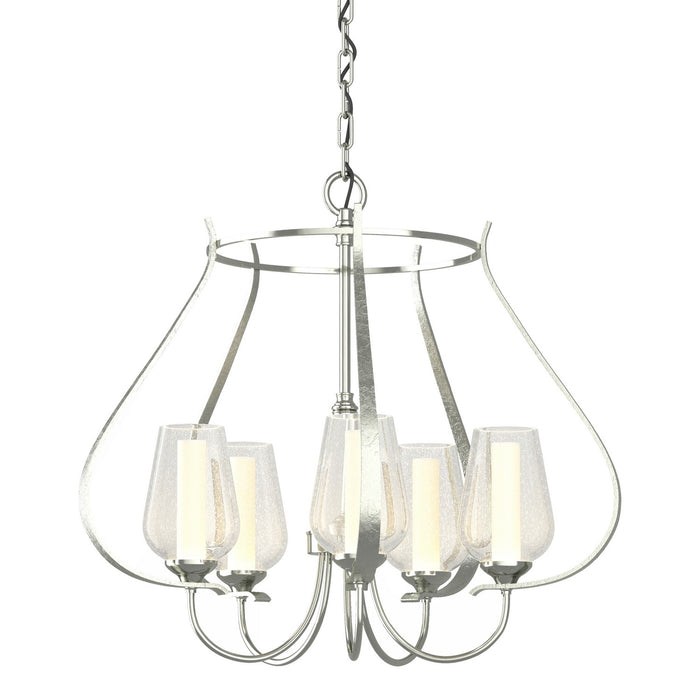 Flora 5 Arm Chandelier in Sterling - 103045-SKT-85-ZS0354 by Hubbardton Forge