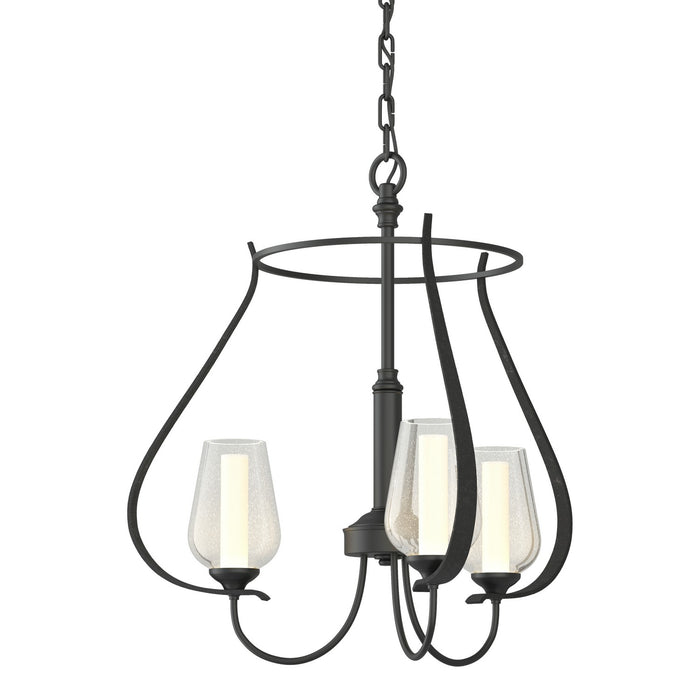 Flora 3 Arm Chandelier in Black - 103047-SKT-10-ZS0354 by Hubbardton Forge