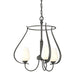 Flora 3 Arm Chandelier in Natural Iron - 103047-SKT-20-GG0303 by Hubbardton Forge