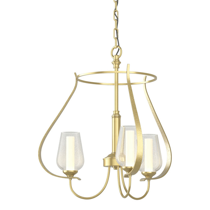 Flora 3 Arm Chandelier in Modern Brass - 103047-SKT-86-ZS0354 by Hubbardton Forge