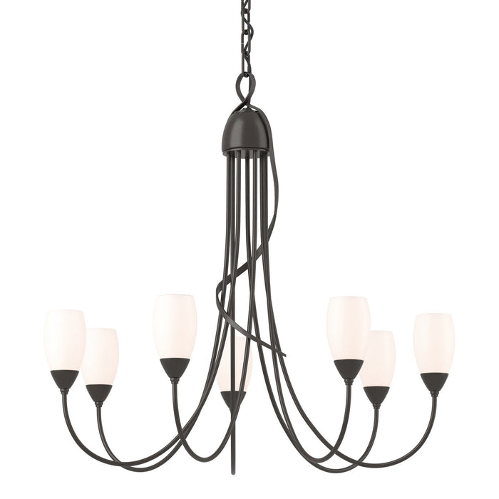 Flora 7 Arm Chandelier in Oil Rubbed Bronze - 103049-SKT-14-GG0444 by Hubbardton Forge