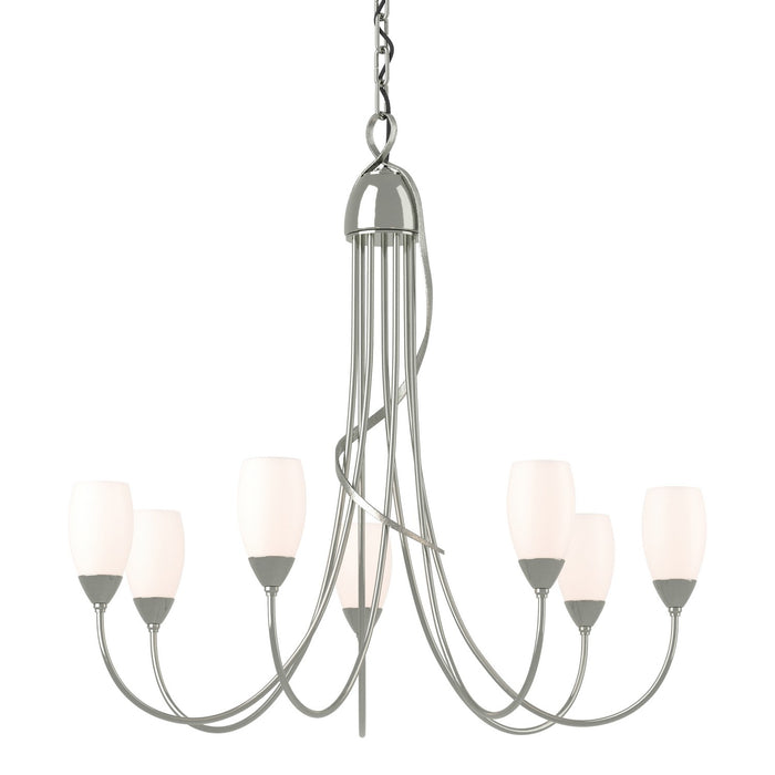 Flora 7 Arm Chandelier in Sterling - 103049-SKT-85-GG0444 by Hubbardton Forge