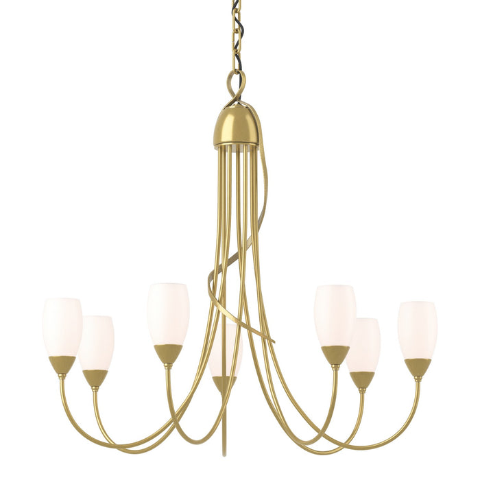 Flora 7 Arm Chandelier in Modern Brass - 103049-SKT-86-GG0444 by Hubbardton Forge