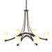 Oval Ribbon 6 Arm Chandelier in Bronze - 104106-SKT-05-GG0236 by Hubbardton Forge