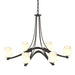 Oval Ribbon 6 Arm Chandelier in Dark Smoke - 104106-SKT-07-GG0236 by Hubbardton Forge