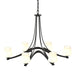 Oval Ribbon 6 Arm Chandelier in Black - 104106-SKT-10-GG0236 by Hubbardton Forge