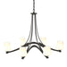 Oval Ribbon 6 Arm Chandelier in Natural Iron - 104106-SKT-20-GG0236 by Hubbardton Forge