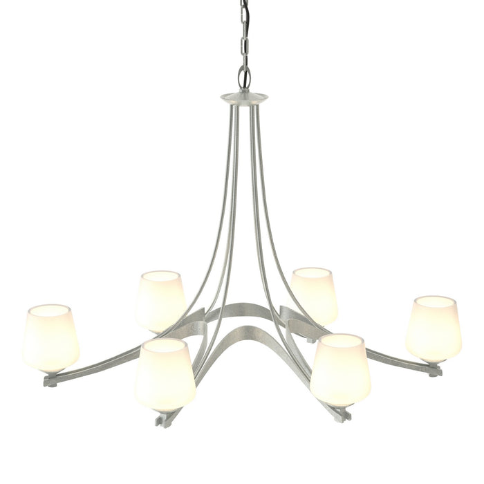 Oval Ribbon 6 Arm Chandelier in Vintage Platinum - 104106-SKT-82-GG0236 by Hubbardton Forge