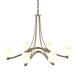 Oval Ribbon 6 Arm Chandelier in Soft Gold - 104106-SKT-84-GG0236 by Hubbardton Forge