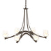 Oval Ribbon 6 Arm Chandelier in Bronze - 104116-SKT-05-ZU0291 by Hubbardton Forge