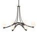 Oval Ribbon 6 Arm Chandelier in Oil Rubbed Bronze - 104116-SKT-14-ZU0291 by Hubbardton Forge