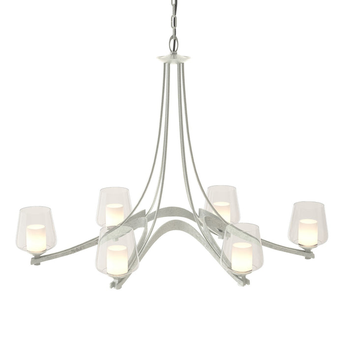 Oval Ribbon 6 Arm Chandelier in Vintage Platinum - 104116-SKT-82-ZU0291 by Hubbardton Forge