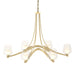 Oval Ribbon 6 Arm Chandelier in Modern Brass - 104116-SKT-86-ZU0291 by Hubbardton Forge