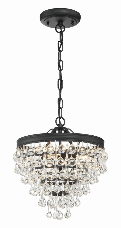 130-MK- Calypso 3-Light Mini Chandelier in Matte Black by Crystorama