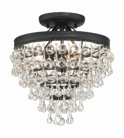 130-MK_CEILING- Calypso 3-Light Ceiling Mount in Matte Black by Crystorama