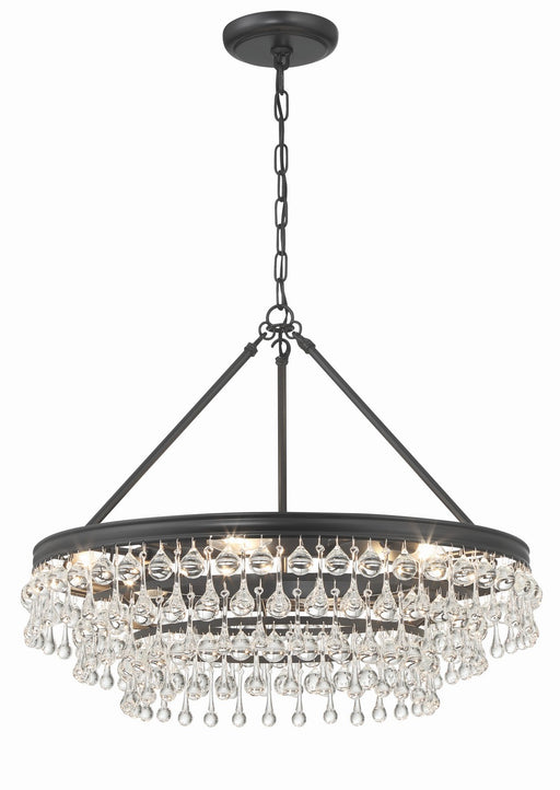 237-MK- Calypso 6-Light Chandelier in Matte Black by Crystorama