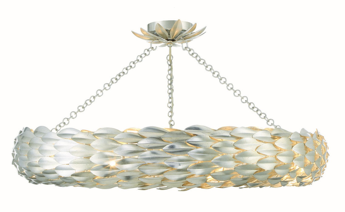 538-SA_CEILING- Broche 8-Light Ceiling Mount in Antique Silver by Crystorama