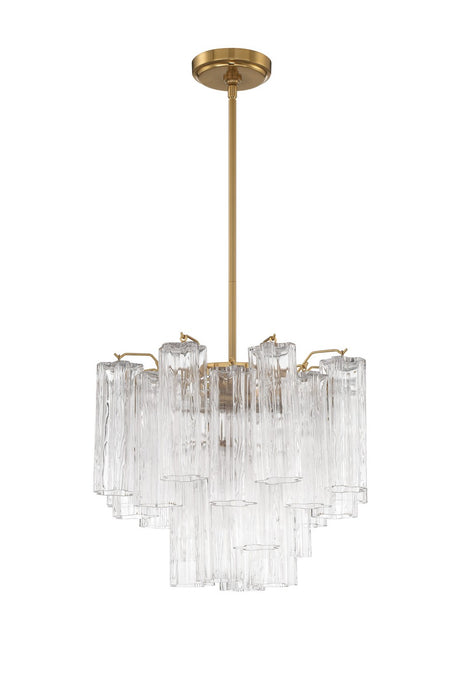 ADD-300-AG-CL- Addis 4-Light Chandelier in Aged Brass by Crystorama