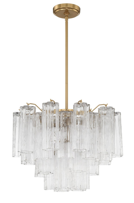 ADD-306-AG-CL- Addis 6-Light Chandelier in Aged Brass by Crystorama