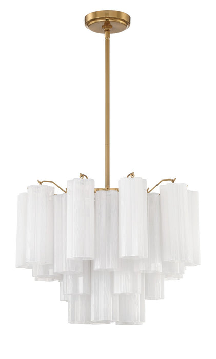 ADD-306-AG-WH- Addis 6-Light Chandelier in Aged Brass by Crystorama