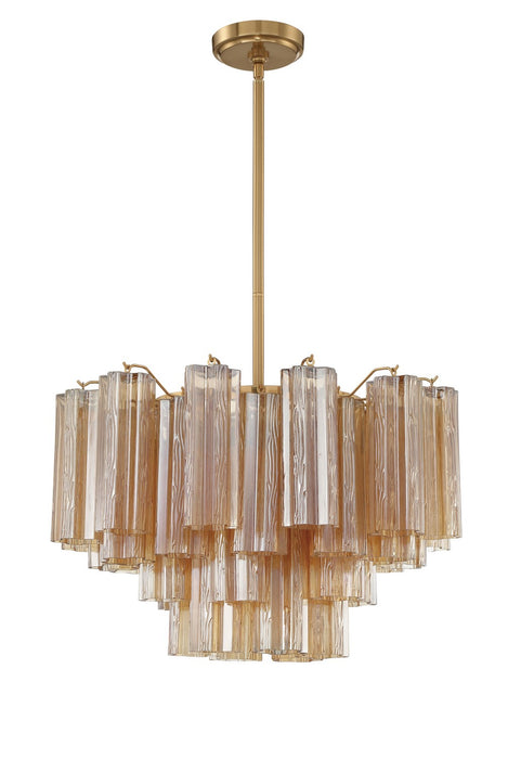 ADD-308-AG-AM- Addis 9-Light Chandelier in Aged Brass by Crystorama