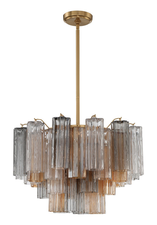 ADD-308-AG-AU- Addis 9-Light Chandelier in Aged Brass by Crystorama