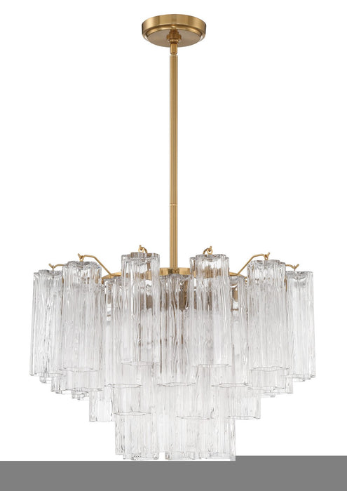 ADD-308-AG-CL- Addis 9-Light Chandelier in Aged Brass by Crystorama