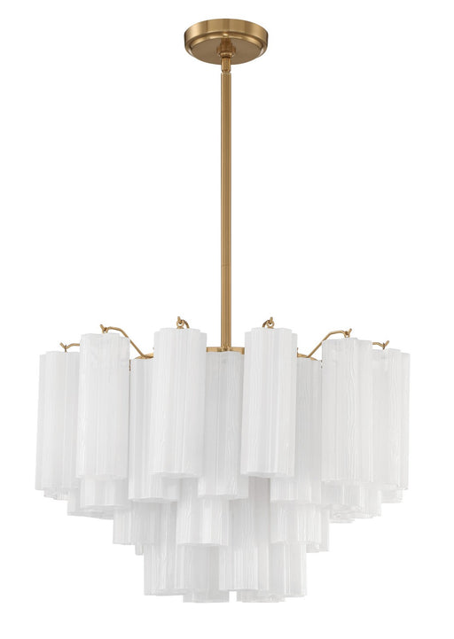 ADD-308-AG-WH- Addis 9-Light Chandelier in Aged Brass by Crystorama