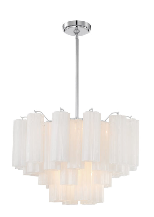 ADD-308-CH-WH- Addis 9-Light Chandelier in Polished Chrome by Crystorama