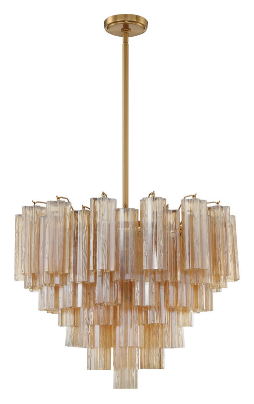 ADD-312-AG-AM- Addis 12-Light Chandelier in Aged Brass by Crystorama