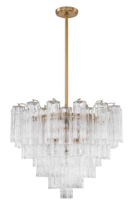 ADD-312-AG-CL- Addis 12-Light Chandelier in Aged Brass by Crystorama