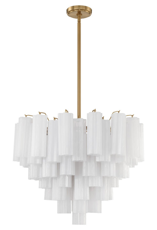 ADD-312-AG-WH- Addis 12-Light Chandelier in Aged Brass by Crystorama