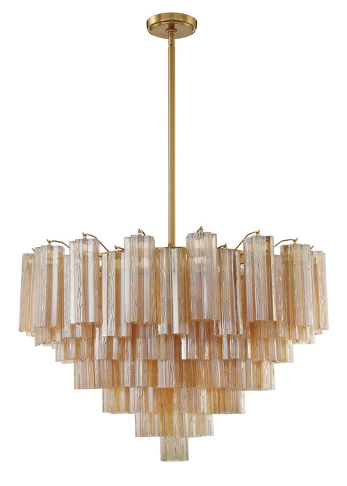 ADD-316-AG-AM- Addis 16-Light Chandelier in Aged Brass by Crystorama