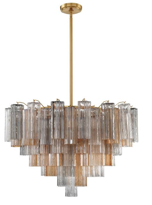 ADD-316-AG-AU- Addis 16-Light Chandelier in Aged Brass by Crystorama